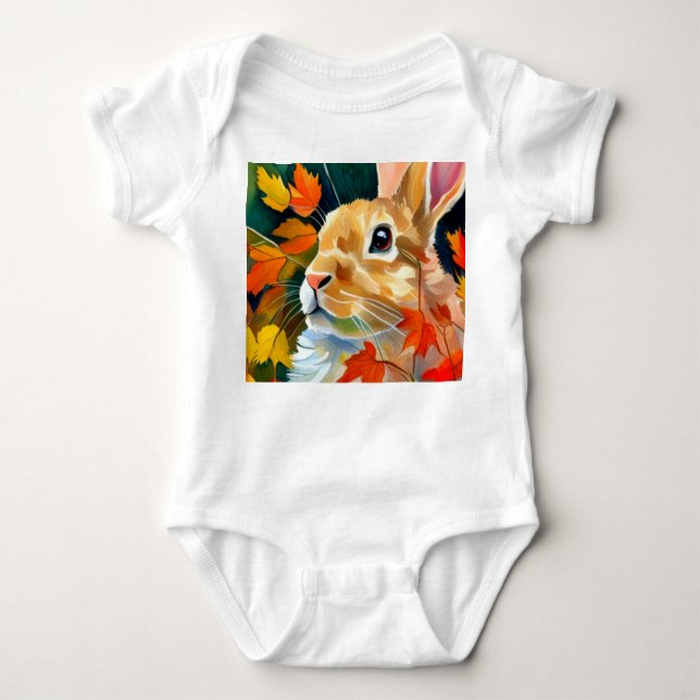 Autumn Bunny Baby Bodysuit (Front)
