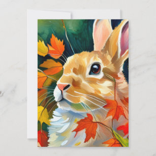 Autumn Bunny Holiday Card