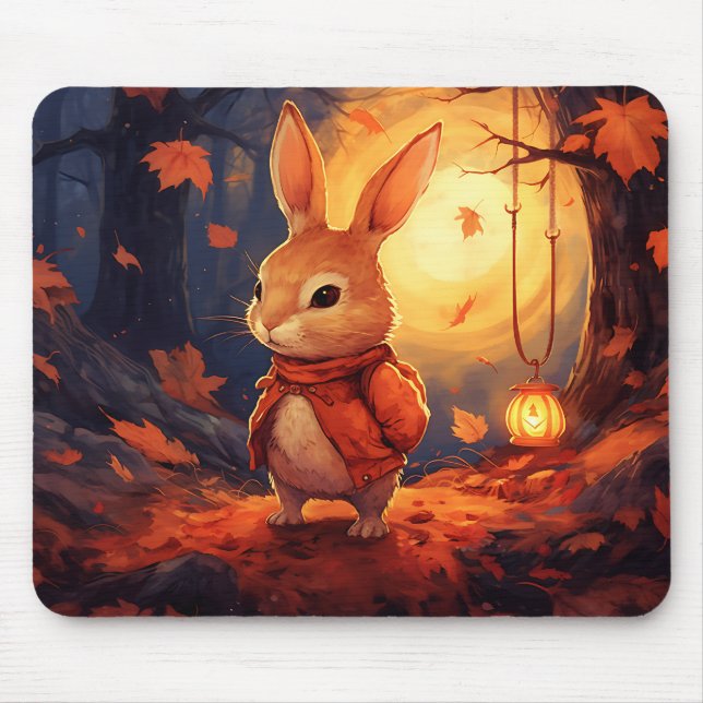 Autumn bunny mouse pad (Front)