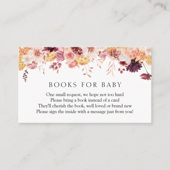 Autumn Burgundy Books for Baby Enclosure Card (Front)