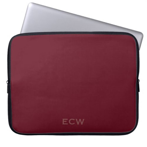 Autumn Burgundy Faux Stamped Laptop Sleeve