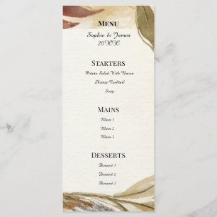 Autumn Burgundy Floral Wedding Menu