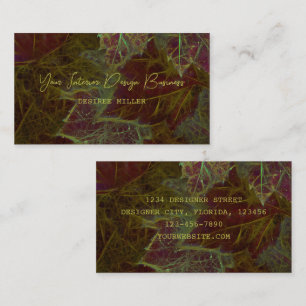 Autumn Burgundy Gold Glowing Dark Maple Leaves Business Card