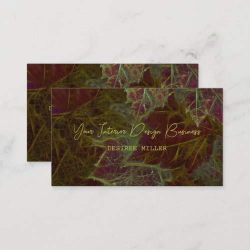 Autumn Burgundy Gold Glowing Dark Maple Leaves Business Card