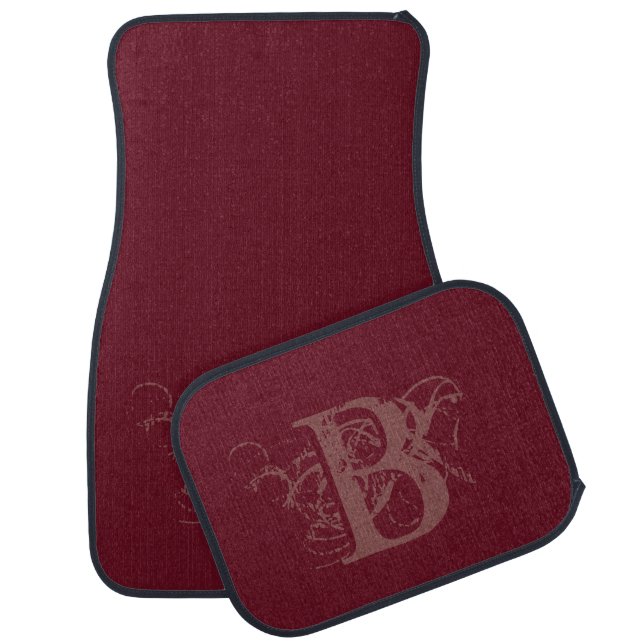 Autumn Burgundy Urban Decay Monogrammed Car Floor Mat (Set)