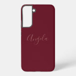 Autumn Burgundy With Name Or Monogram Set Samsung Galaxy S22+ Case at Zazzle