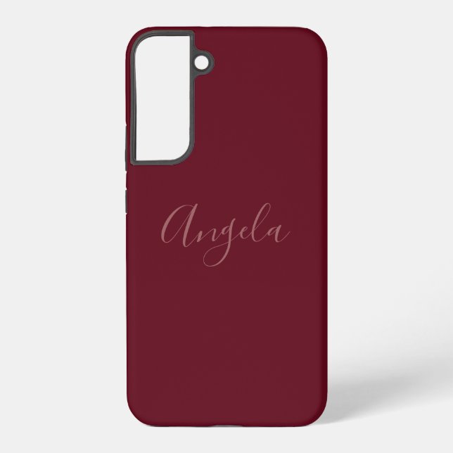 Autumn Burgundy with Name or Monogram Set Samsung Galaxy Case (Back)