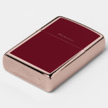Autumn Burgundy with Name Zippo Lighter