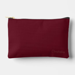 Autumn Burgundy with Pale Name Accessory Pouch