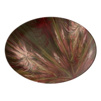 Autumn Burst Fractal Porcelain Serving Platter