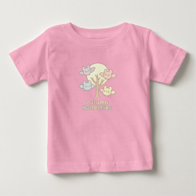 Autumn Butterflies – Pastel Bat Whimsy for Fall Baby T-Shirt (Front)