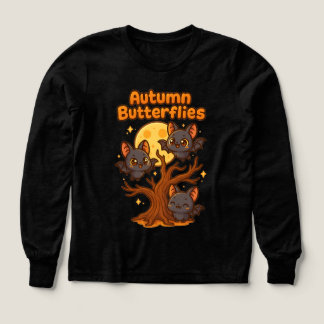 Autumn Butterflies – Whimsical Bat Illustration Tri-Blend Shirts