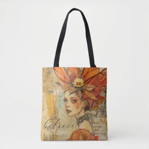 AUTUMN BUTTERFLY FLORAL FAIRY TOTE