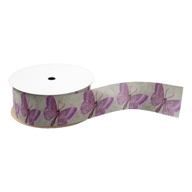 Autumn Butterfly Grosgrain Ribbon, 2 Yard Spool Grosgrain Ribbon (Spool)