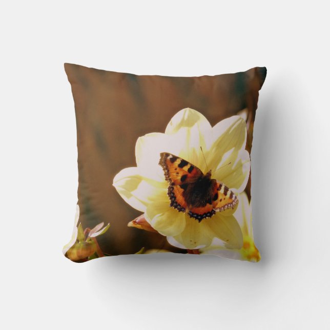 Autumn Butterfly Throw Pillow (Front)