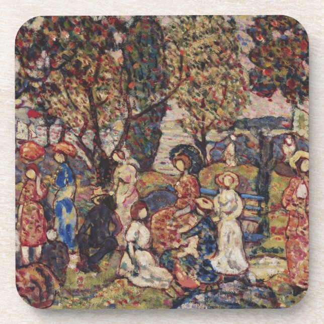 Autumn by Maurice Prendergast, Vintage Fine Art Coaster (Front)