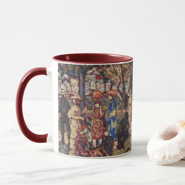 Autumn by Maurice Prendergast, Vintage Fine Art Mug (With Donut)