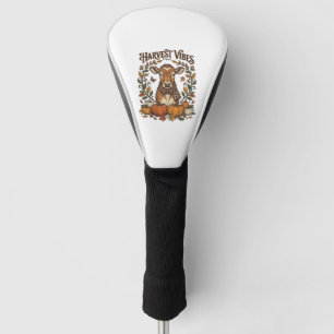 Autumn Calf Shirt Vintage Engraving Harvest Pumpki Golf Head Cover