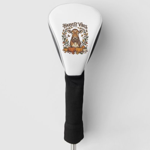 Autumn Calf Shirt Vintage Engraving Harvest Pumpki Golf Head Cover