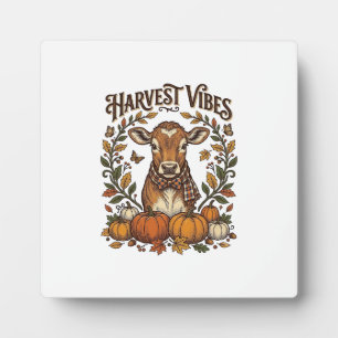 Autumn Calf Shirt Vintage Engraving Harvest Pumpki Plaque