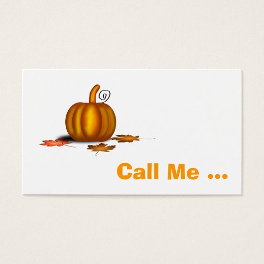 Autumn Call Me Card (Front)