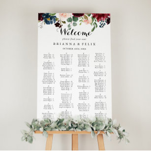 Autumn Calligraphy Alphabetical Seating Chart