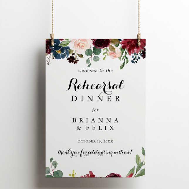 Autumn Calligraphy Rehearsal Dinner Welcome Sign (Creator Uploaded)