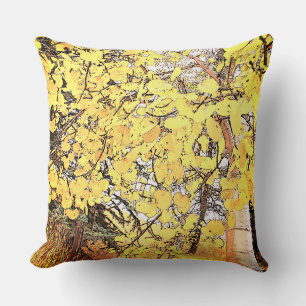 Autumn Calling...Aspen Leaves Falling.Throw Pillow