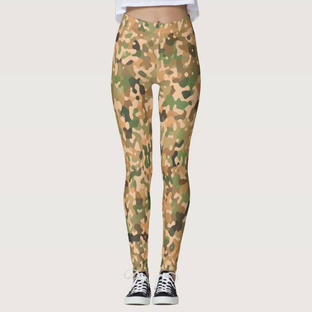 Autumn Camo Fall Colors Leggings (Front)