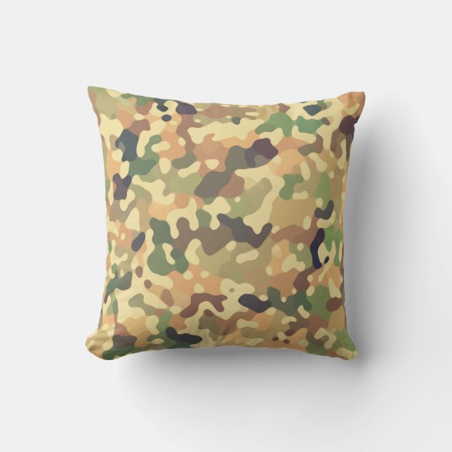 Autumn Camo Fall Colors Throw Pillow (Front)