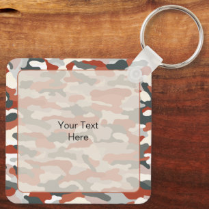Autumn Camouflage Custom Aluminum Keychain
