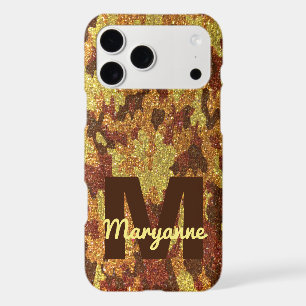 Autumn Camouflage Glitter Orange Hunting Camo iPhone 17 Pro Max Case