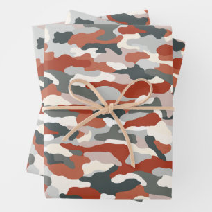 Autumn Camouflage Wrapping Paper Sheets