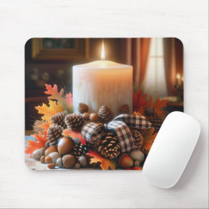 Autumn Candle Centerpiece Mouse Pad