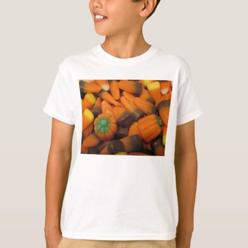 Autumn Candy Corn Kids Basic T_Shirt