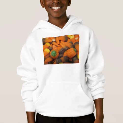 Autumn Candy Corn Kids Hooded Sweatshirt