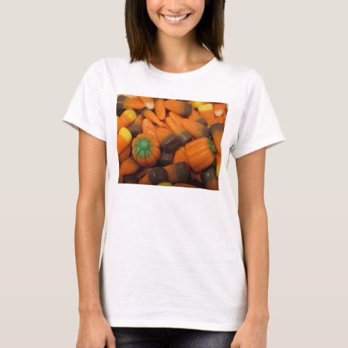 Autumn Candy Corn Womens Basic T_Shirt