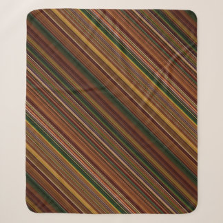 Autumn Canopy Brown and Green Stripe Sherpa Blanket