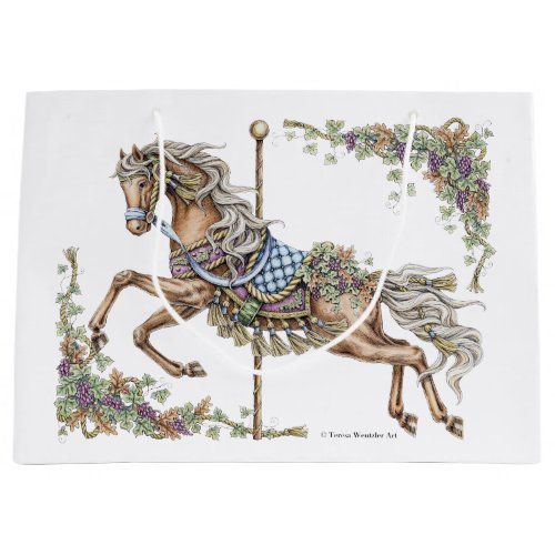 Autumn Carousel Horse Drawing Gift Bag