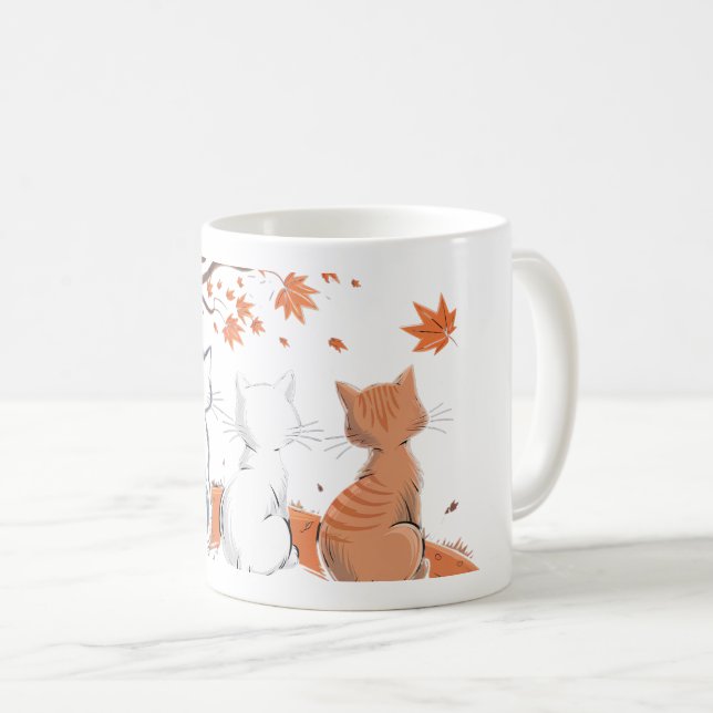 Autumn Cat Companions Mug (Front Right)