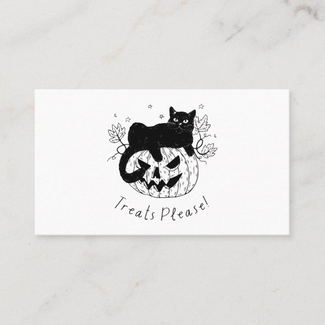 Autumn Cat Halloween Run Business Card (Front)