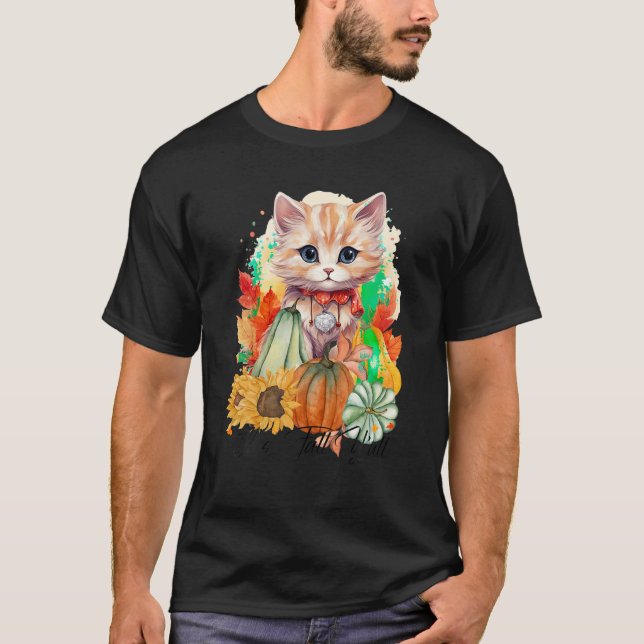 Autumn Cat It s Fall Y all Pumpkins Autumn Hallowe T-Shirt (Front)