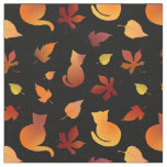 Autumn Cats Pattern Fabric