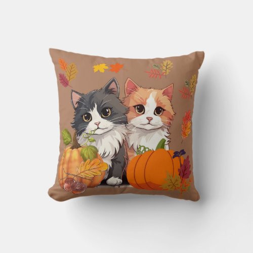 Autumn Cats Pillow