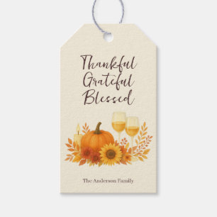 Autumn Celebration - Elegant Gold Thanksgiving Gift Tags