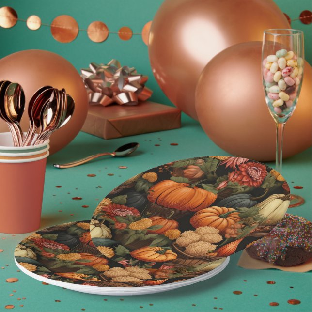 Autumn Celebration Paper Plates (Multi)