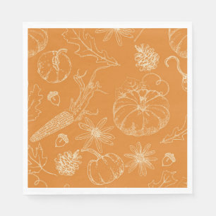 Autumn Celebration Sketch in Orange Napkins