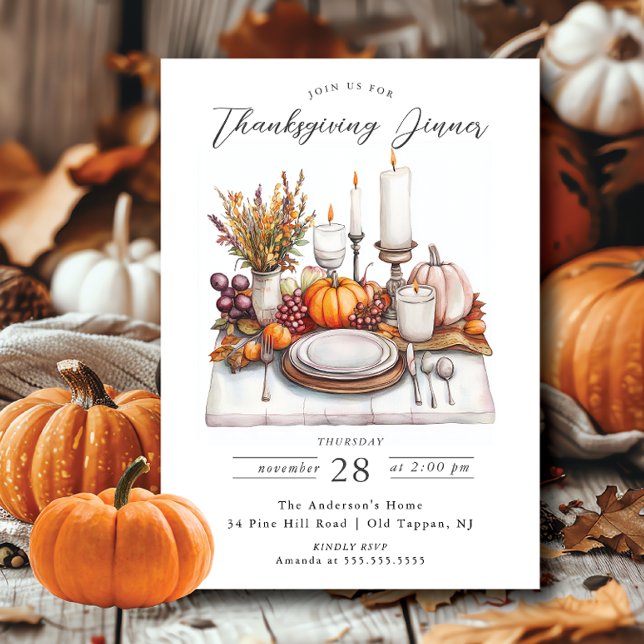 Autumn Celebration Thanksgiving Dinner Invitation (Creator Uploaded)
