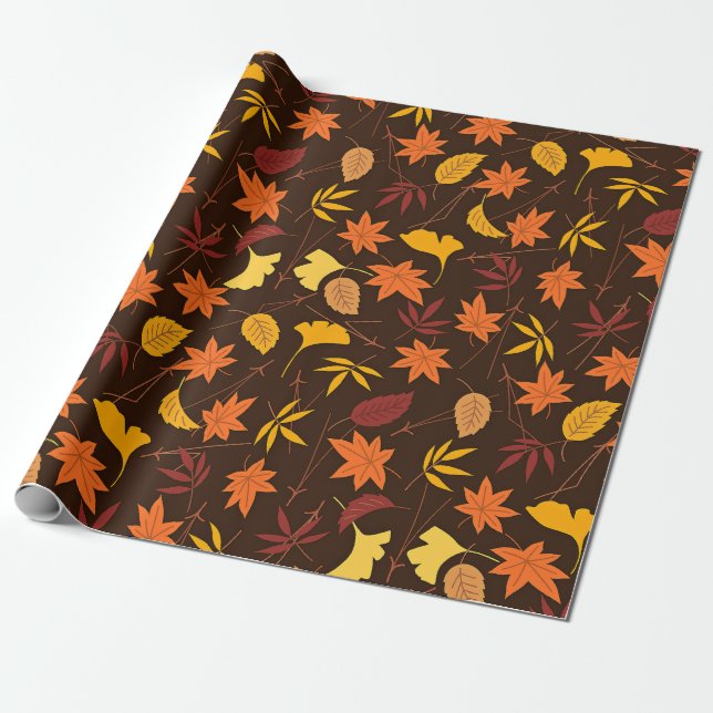 Autumn Celebration Wrapping Paper (Unrolled)