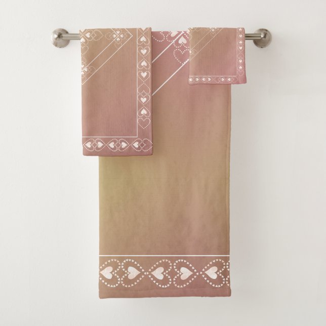 Autumn Celtic Heart Cross Bath Towel Set (Insitu)